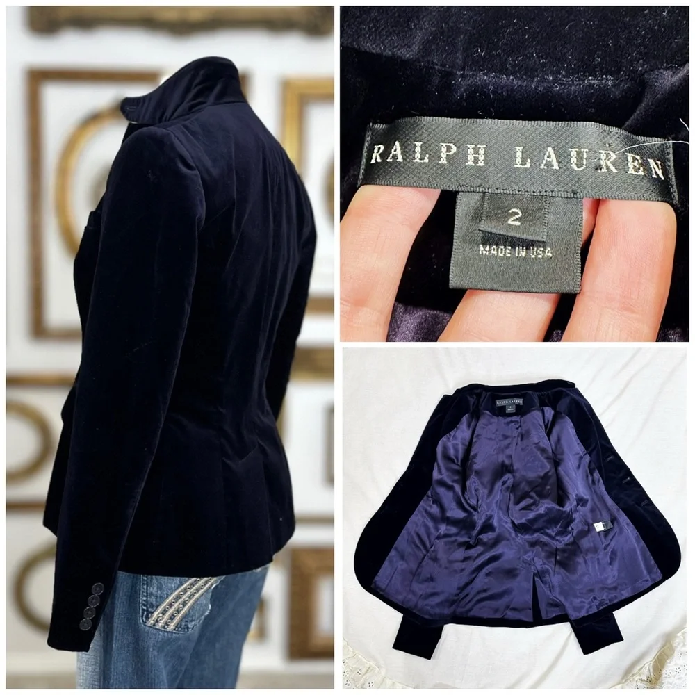 Ralph Lauren Black Label Velvet Equestrian Style Jacket - Picture 5 of 14